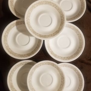 (8) Corelle Woodland Brown Saucers